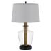 31 Inch Wood Accent Table Lamp with Dimmer Glass Jar Clear- Saltoro Sherpi