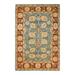 Hand-Knotted Wool Oriental Contemporary Blue Area Rug 6 1 x 9 1