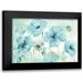 Tre Sorelle Studios 18x13 Black Modern Framed Museum Art Print Titled - Watercolor Garden Blue Landscape