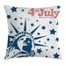 4th of July Decor Throw Pillow Cushion Cover Murky Old American Flag Background with Stars Abstract US Artful Image Decorative Square Accent Pillow Case 16 X 16 Inches Blue Red by Ambesonne