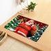 Christmas Mat Santa Claus Doormat Carpet Christmas Decoration Seasonal Winter Christmas Holiday Low-Profile Floor Mat Switch Mat for Indoor Outdoor 24 x 16 Inch