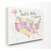 The Kids Room by Stupell United States US Map Water Color Canvas Wall Art by Erica Billups