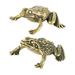 1Set Antique Brass Frogs Statue Brass Toad Figurine Decoration Small Brass Figurine Golden