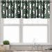 Ambesonne Jungle Foliage Valance Pack of 2 Monstera on Stripes 54 X12 Charcoal Grey Green