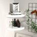 Dcenta 2 Piece Floating Corner Shelves MDF Wall Mount Photo Display Stand Storage Shelf White for Living Room Bedroom Home Office Decor 9.8 x 9.8 x 1.5 Inches (L x W x H)