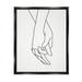 Stupell Industries Romantic Holding Hands Outline Drawing Loving Couple Graphic Art Jet Black Floating Framed Canvas Print Wall Art Design by Lettered and Lined