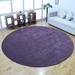 RUGSOTIC CARPETS HAND KNOTTED LOOM WOOL ECO-FRIENDLY AREA RUGS - 8 x8 Round Purple Plain Solid Design High Pile Thick Handmade Anti Skid Area Rugs for Living Room Bed Room (L00111)