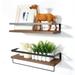 Uten Floating Wall Shelf Set of 2 Wall Mounted Shelves Wooden Holder Loading 20lb Brown