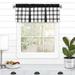 PowerSellerUSA Semi-Sheer Two-Tone Modern Kitchen Curtain with Classic Plaid Gingham Pattern with Solid Rod Pocket Top 56 W x 13 L Valance