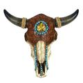 TG LLC Treasure Gurus Resin & Leather Steer Skull & Horns Wall Mount Bull or Cow Head Western Star Home Decor