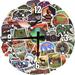 Wood Wall Clock 12 Inch Camping Outdoors Cabin Cottage Sticker Collection Round Small Battery Operated Wall Art