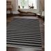 3 x 5 ft. Kilim Hand Woven & Flat Weave Wool Contemporary Area Rug Charcoal & Cream