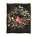 Stupell Industries Red Cardinal In Wreath Design Luster Gray Framed Floating Canvas Wall Art 24x30 by Emma Scarvey