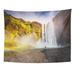 UFAEZU Great View Skogafoss Waterfall and Scenic Surroundings Dramatic Picturesque Scene Popular Tourist Wall Art Hanging Tapestry Home Decor for Living Room Bedroom Dorm 60x80 inch