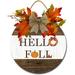 Eveokoki 11 Hello Fall Pumpkin Signs for Front Door Farmhouse Porchï¼Œ Rustic Round Wooden Hanging Wreaths for Housewarming Gift Autumn Decoration Outdoor Indoor Wall Decor