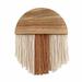 Boho Macrame Woven Tassel Tapestry Hanging Decoration Exquisite Bohemian Handwoven Cotton Tapestry Half Round Wooden Hanging Ornament Decorative for Living Room Bedroom Wall Decor