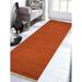 2 ft. 6 in. x 10 ft. Hand Woven Flat Weave Kilim Wool Runner Rug Dark Orange