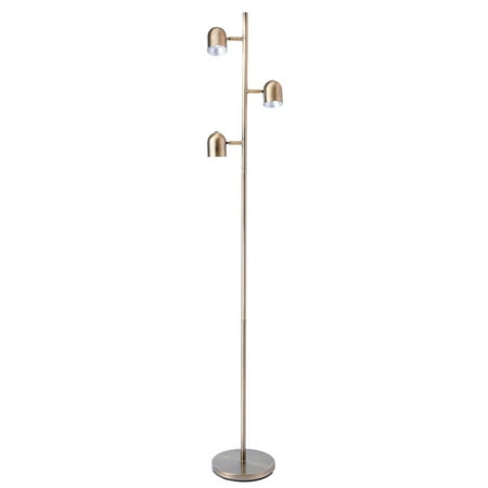 LS-83323AB-Lite Source-Tiara - 15W 3 LED Floor Lamp-63.25 Inches Tall and 9 Inches Wide-Antique Brass Finish