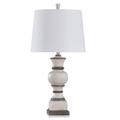 Traditional Table Lamp - Wood Grain Texture Finished - Eggshell & Ash