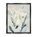 Stupell Industries Traditional White Flower Blossoms Watercolor Detail Painting Jet Black Floating Framed Canvas Print Wall Art Design by Lanie Loreth