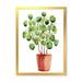 Designart Abstract Chinese Money Plant In Pot Traditional Framed Art Print