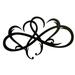 Luokeji Metal Infinity Heart Art Love Wall Sign Decor for Living Room (DoubleHeart)