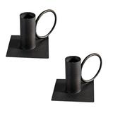 Follure Candlestick Holders Black Candle Holder Wrought Iron Taper Candle Holder 2PCS Multicolor