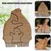 3Pcs/Set Wooden Statue Cute Lightweight Durable Mothers Day Gift Animal Shape Sculpture Ornament for Home Beige Wood