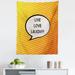 Live Laugh Love Tapestry Comicbook Style Speech Bubble with a Words on Halftone Background Fabric Wall Hanging Decor for Bedroom Living Room Dorm 5 Sizes Orange Yellow Black by Ambesonne