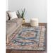 Unique Loom Larissa Utopia Rug Blue/Brown 8 x 10 Rectangle Border Tribal Perfect For Living Room Bed Room Dining Room Office