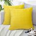 2Pcs Super Soft Decorative Velvet Cushion Covers Quilted Polka Dot Decorative Throw Pillow Covers Square Throw Pillow Cover Decorative for Couch Sofa Bedroom Car Couch Bed 18x18 Inch yellow