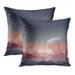 ECCOT Aerial View of Sci Fi City with Futuristic Buildings on Alien Planet Painting Pillowcase Pillow Cover 20x20 inch Set of 2