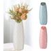 BUZIFU 3 Pcs Plastic Vases Ceramic Look Plastic Vase Geometric Floral Vase Modern Decorative Flower Vase Nordic Flower Arrangement Container for Home Office Decorations(White + Pink + Green)