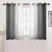 Goory Black Sheer Curtains 52 x 84 Inches Long for Bedroom Set of 2 Panels Grommet Ombre Gradient Window Voile Tulle Drapes Semi Sheer for Girls Room Decor