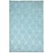 Wool / Silk Blue Rug 5X8 Modern Hand Knotted Moroccan Trellis Room Size Carpet