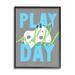 Stupell Industries Play All Day Phrase Rustic Video Game Controller 11 x 14 Design by Daphne Polselli