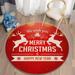 Round Christmas Area Rug Non-Slip Christmas Entry Doormat Round Christmas Rug Blanket Holiday Welcome Floor Carpet Pad Indoor Outdoor for Home Entrance Front Door Porch Christmas Decoration