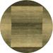 Ahgly Company Indoor Round Contemporary Caramel Brown Abstract Area Rugs 8 Round