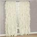 LELINTA 2pc Shabby Chic Sheer Voile Vertical Ruffled Tier Window Curtain Pane Drapes Set l Size 50 x63 /50 x84 /50 x95