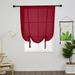 Yipa Tie Up Window Curtains Sheer Window Drapes Short Curtain Scarf Cafe Kitchen Curtain Valance Rod Pocket Curtain Panel Red 47.2 Width x47.2 Length 2-Panel