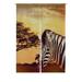 ECZJNT Zebra portrait on african sunset with acacia Japanese Noren Curtain Doorway Door Window Treatment Curtains Cotton Linen Curtain Size 85x120 cm