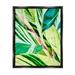 Stupell Industries Tropical House Plant Leaves Close Up Photography Photograph Jet Black Floating Framed Canvas Print Wall Art Design by Gail Peck