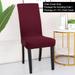 PiccoCasa 6Pcs Spandex Plain Dining Room Chair Cover Protector Slipcover Burgundy