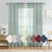 Goory 1-Piece Textured Voile Window Curtain Valance Semi-Blackout Thermal Insulated Tulle Window Drape Cotton Linen Sheer Curtain Scarf For Living Room Light Blue W:52 x L:72