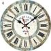 QILIN Farm Wall Clock Mute Retro Style Wall Decor Thick Rustic Wooden Wall Clock for Kitchen