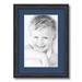ArtToFrames 12.5x18 Matted Picture Frame with 8.5x14 Single Mat Photo Opening Framed in 1.25 Black Stain on Solid Red Oak and 2 Delft Blue Mat (FWM-4083-12.5x18)