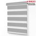 Keego Dual Layer Roller Window Blind Light Filtering Zebra Window Blind Cordless Customizable Gray Case Gray Fabric 29.5 w x 56.0 h