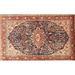 Ahgly Company Indoor Rectangle Traditional Brown Red Medallion Area Rugs 2 x 4