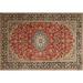 Ahgly Company Indoor Rectangle Traditional Saffron Red Medallion Area Rugs 5 x 7