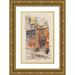 FrÃ©dÃ©ric Houbron 16x24 Gold Ornate Framed and Double Matted Museum Art Print Titled - Staircase B of the Children-Red Market in 1907. 3Rd Arrondissement (1907)